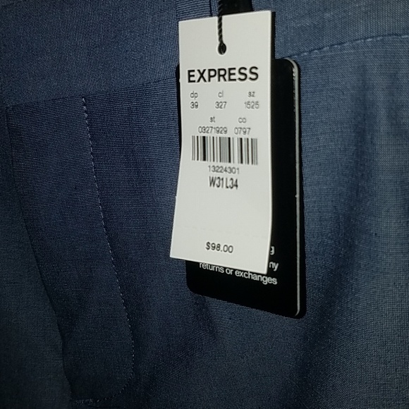 Express for men chambray slim suit brand new - Picture 4 of 5